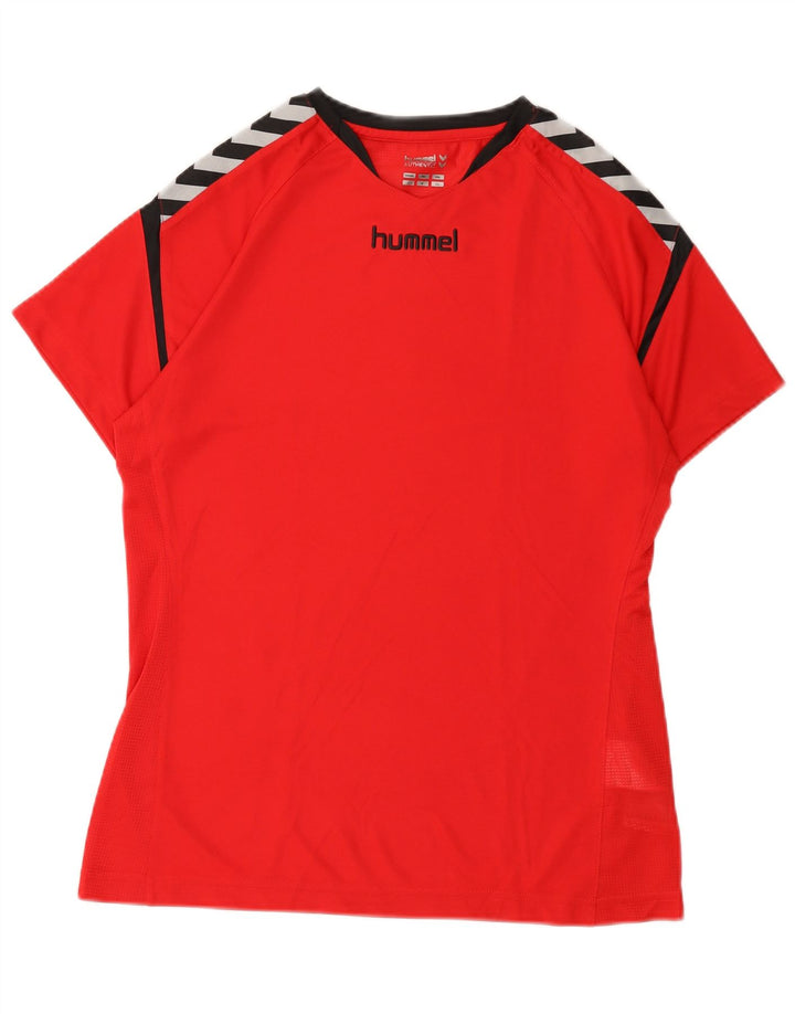 Hummel Herren Grafik-T-Shirt-Oberteil, großes rotes Polyester