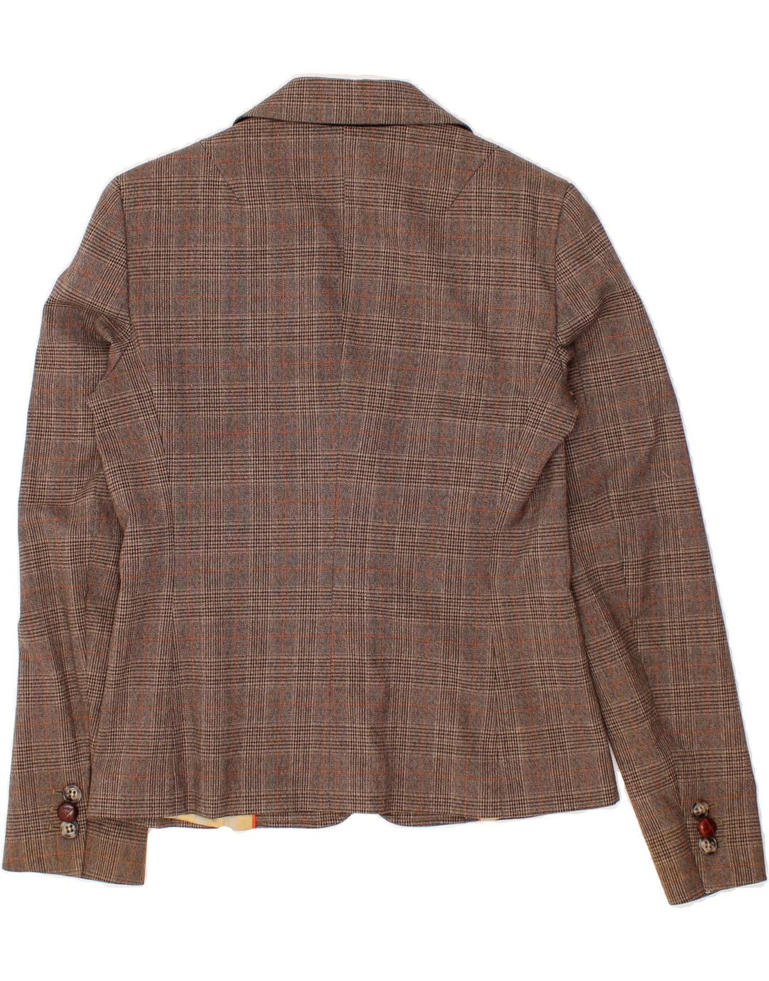 ICEBERG Womens 2 Button Blazer Jacket IT 42 Medium Brown Check Polyester Vintage Iceberg and Second-Hand Iceberg from Messina Hembry 