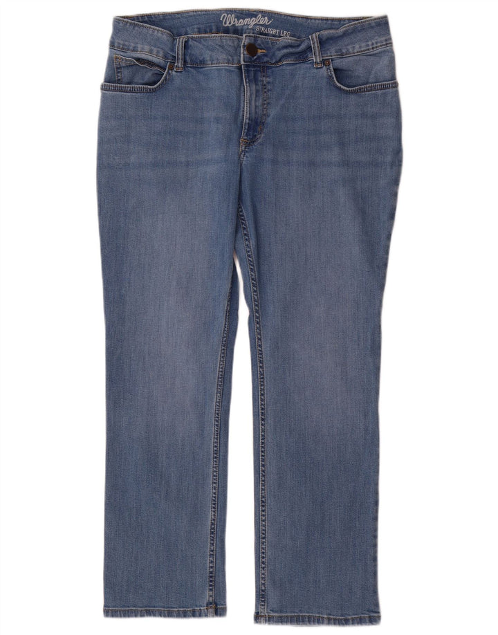 Wrangler Damen Straight Jeans W32 L30 Blaue Baumwolle