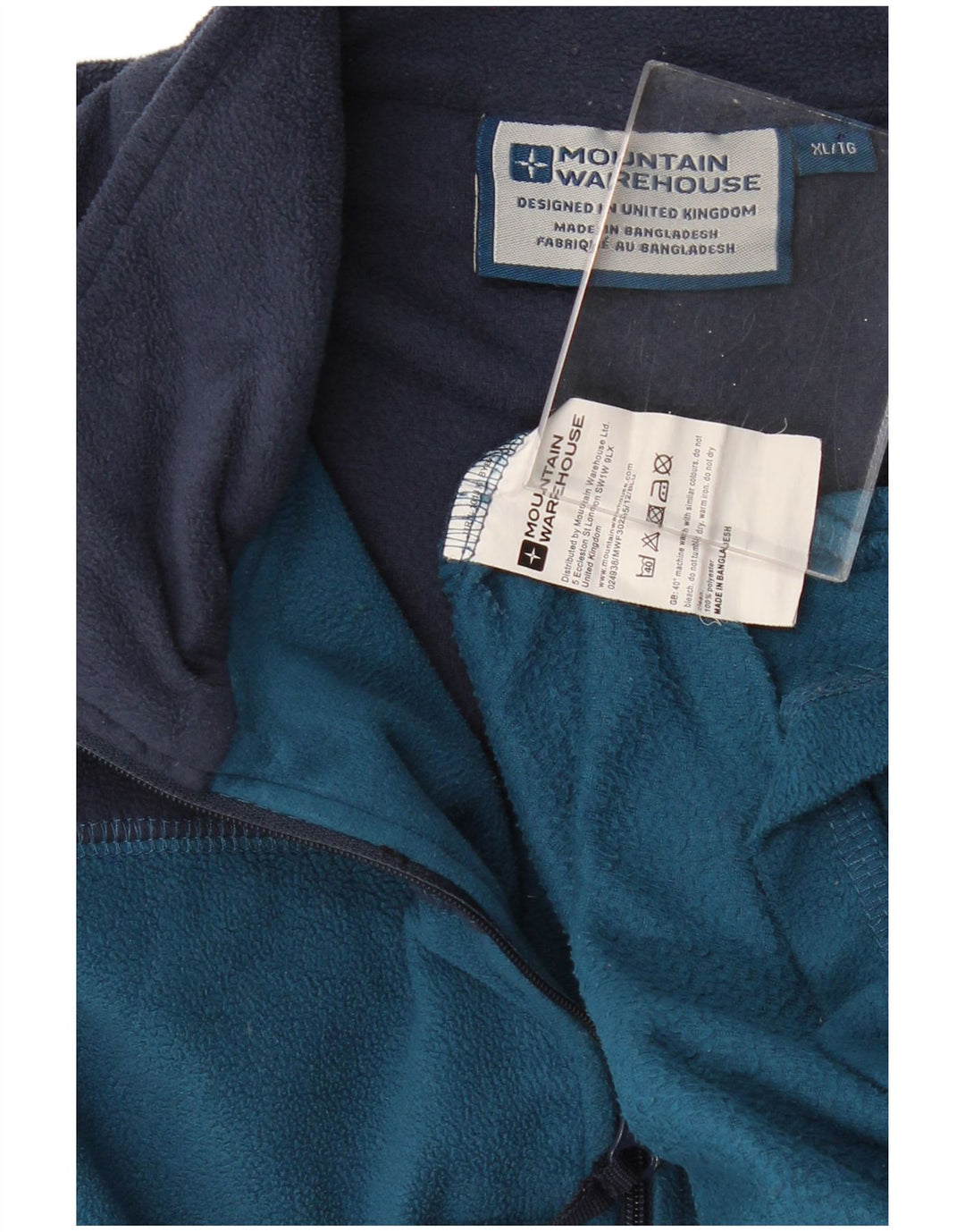 MOUNTAIN WAREHOUSE Herren-Fleecepullover mit Reißverschluss, XL, Marineblau, Farbblock
