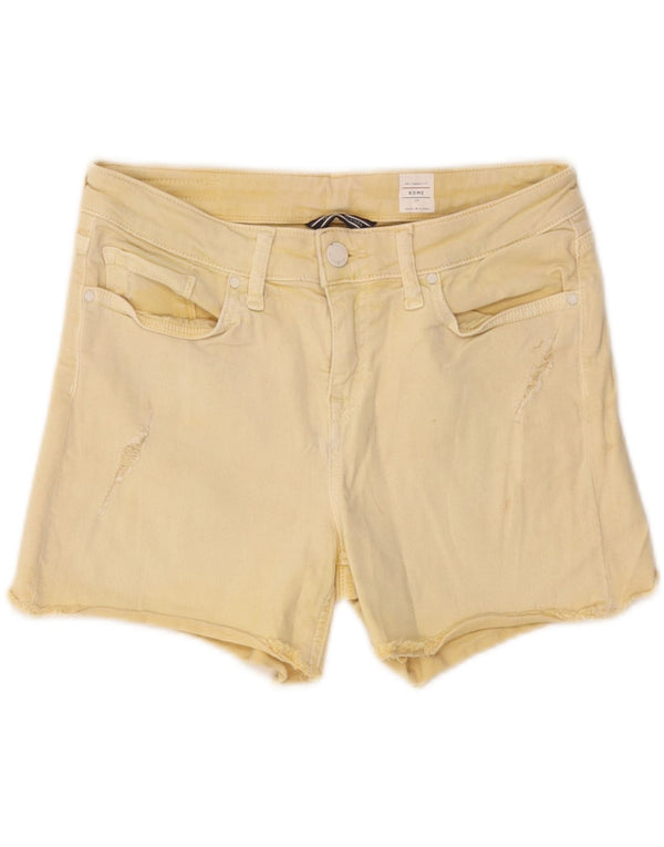 Tommy Hilfiger Damen Distressed Denim Shorts W28 Mittelgelbe Baumwolle