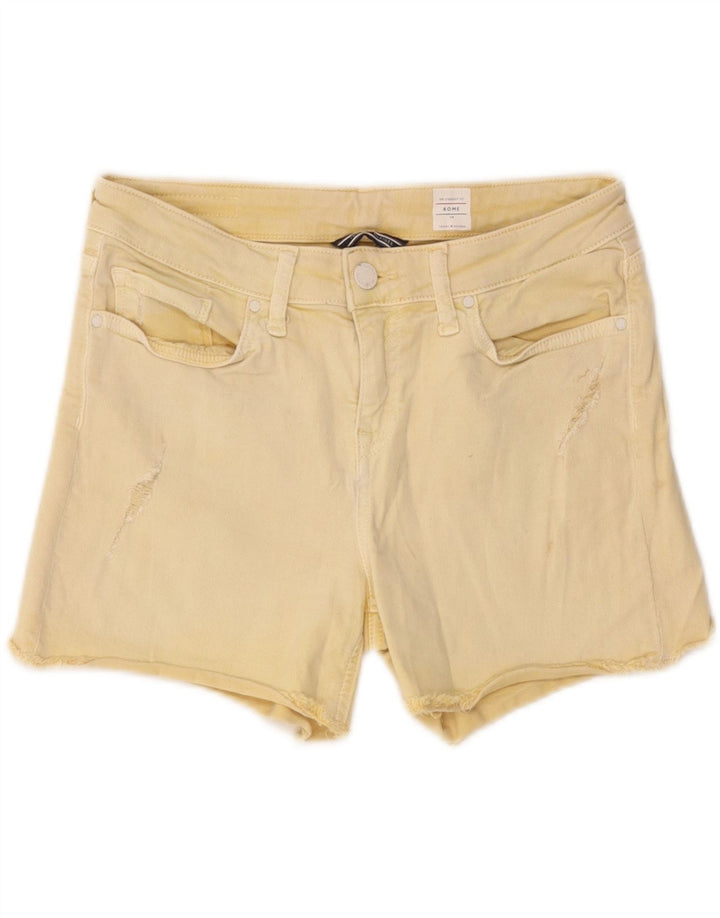 Tommy Hilfiger Damen Distressed Denim Shorts W28 Mittelgelbe Baumwolle