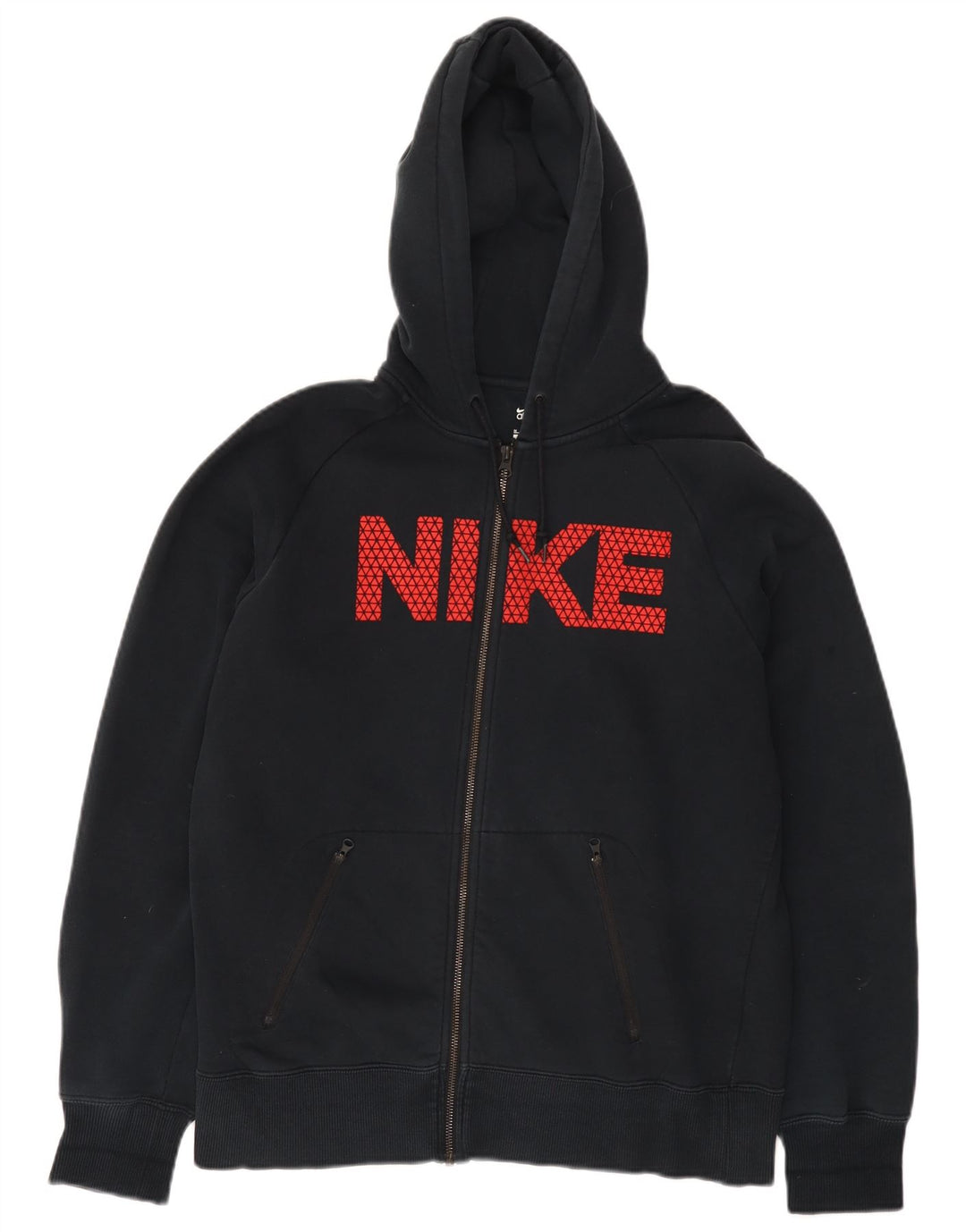 Nike Herren-Kapuzenpullover mit grafischem Reißverschluss, mittelschwarz, Baumwolle