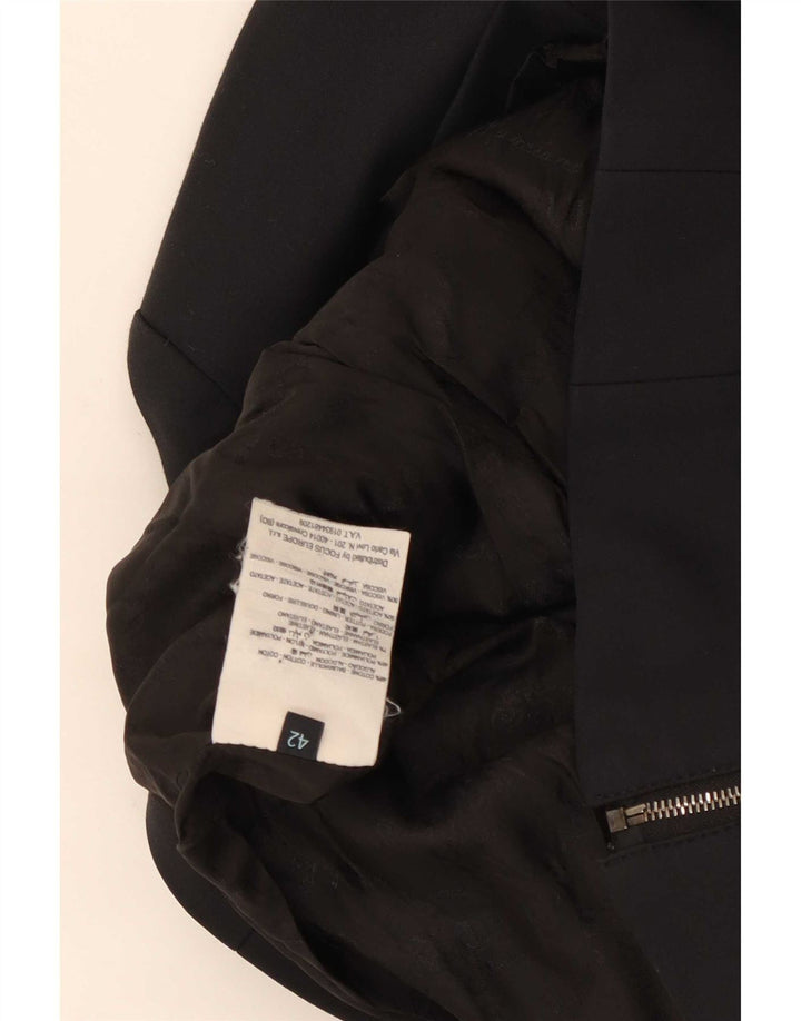 Guess By Marciano Damen-Blazer mit durchgehendem Reißverschluss IT 42 Mittelschwarze Baumwolle