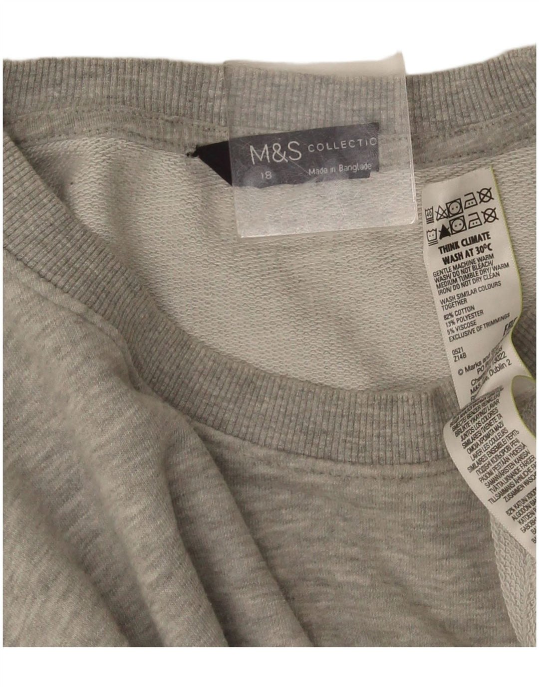 Marks & Spencer Damen-Sweatshirt in Übergröße, Gr. 18, XL, Grau meliert