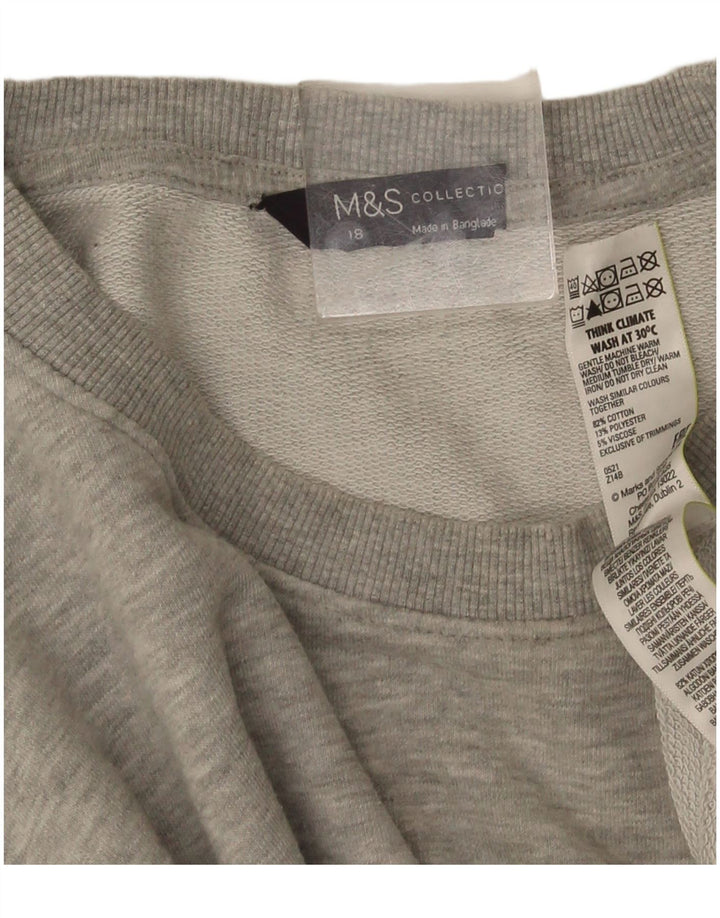 Marks & Spencer Damen-Sweatshirt in Übergröße, Gr. 18, XL, Grau meliert