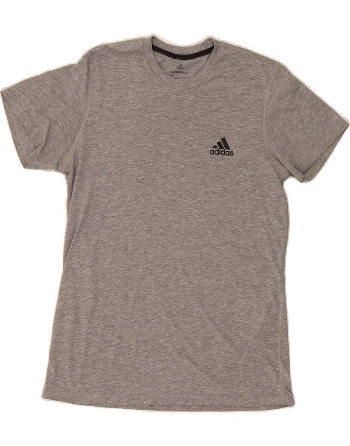 ADIDAS Mens Climalite T-Shirt Top Large Grey Flecked Vintage Adidas and Second-Hand Adidas from Messina Hembry 