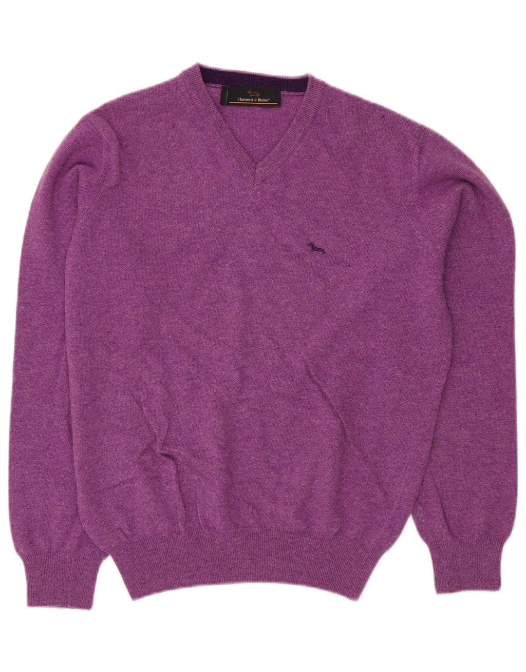HARMONT & BLAINE Herren-Pullover mit V-Ausschnitt, kleine violette Wolle