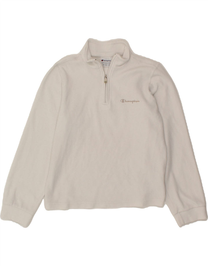 CHAMPION Girls Zip Fleece Jacket 11-12 Years Large  White Vintage Champion and Second-Hand Champion from Messina Hembry 