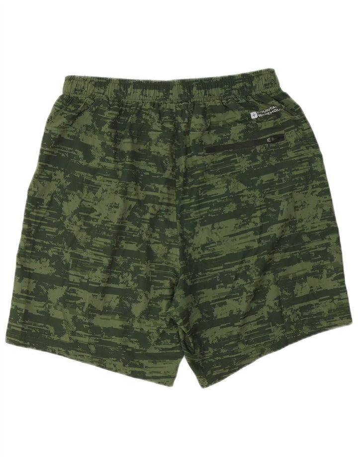 Mountain Warehouse Herren-Sportshorts aus mittelgrünem Camouflage-Polyester