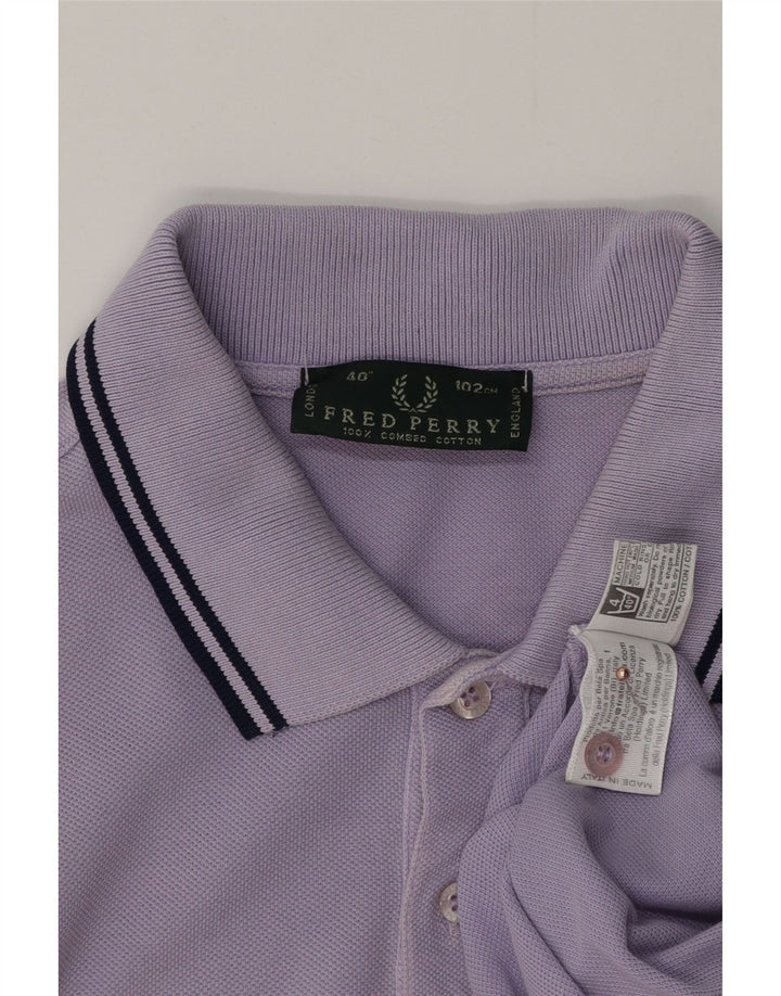 FRED PERRY Herren Poloshirt Small Lila Baumwolle