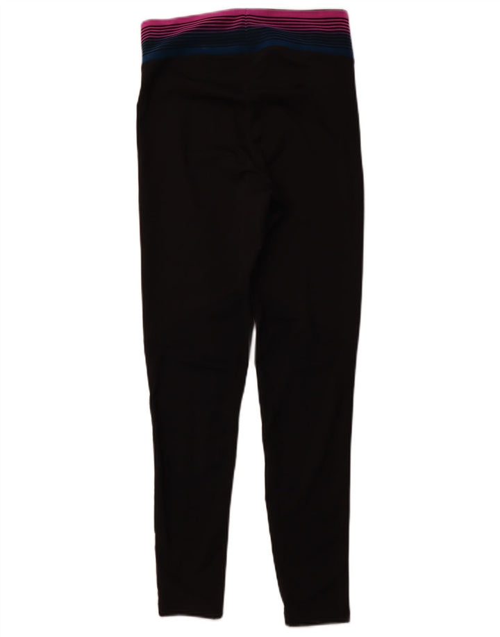 NIKE Damen Grafik-Leggings UK 12 Mittelschwarzes Polyester