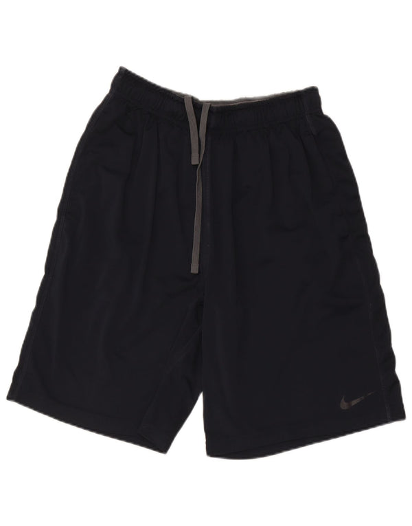 Nike Damen Dri Fit Sport Shorts UK 14 Medium Marineblau Polyester