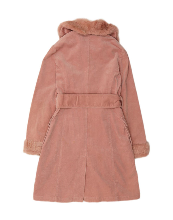 Vintage Damen Cordmantel UK 10 Kleine rosa Baumwolle