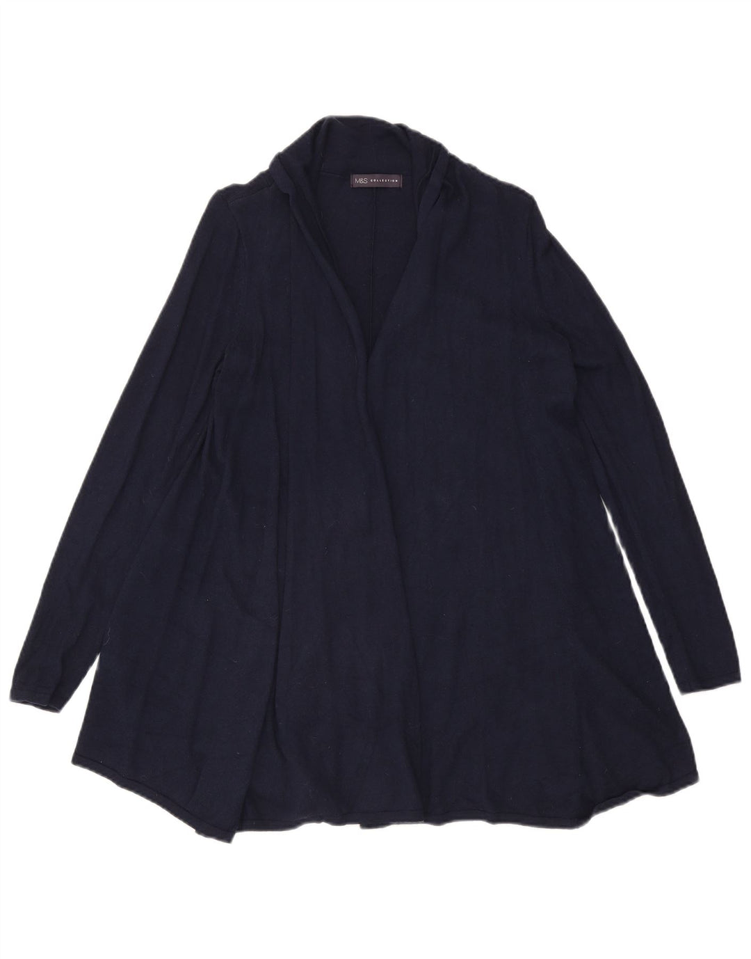 Marks & Spencer Damen Longline Open Cardigan Pullover UK 10 Small Marineblau