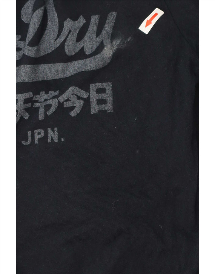 Superdry Herren Grafik-Oberteil, langärmelig, groß, Marineblau, Baumwolle