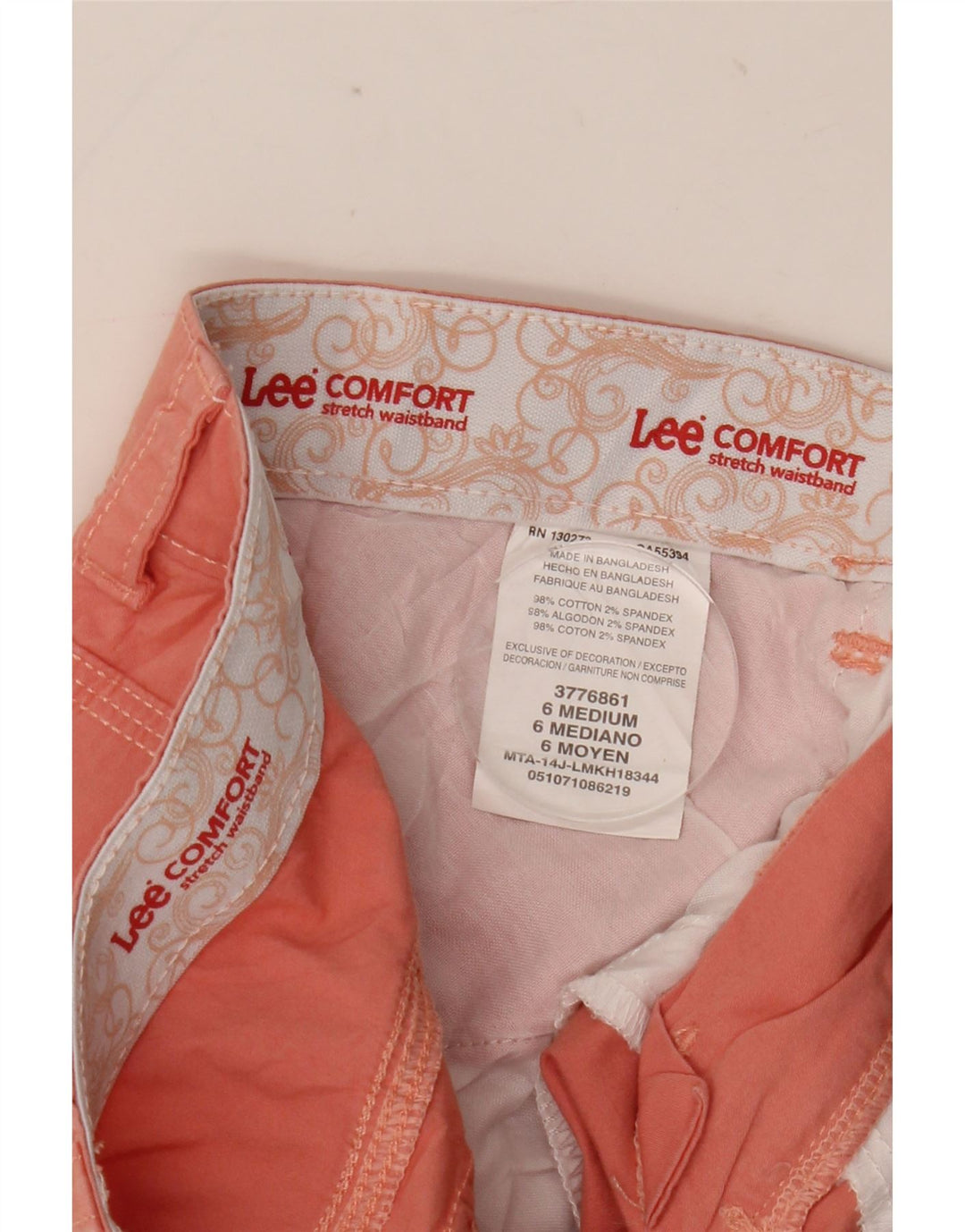 Lee Damen Cargoshorts US 6 Medium W30 Rosa Baumwolle