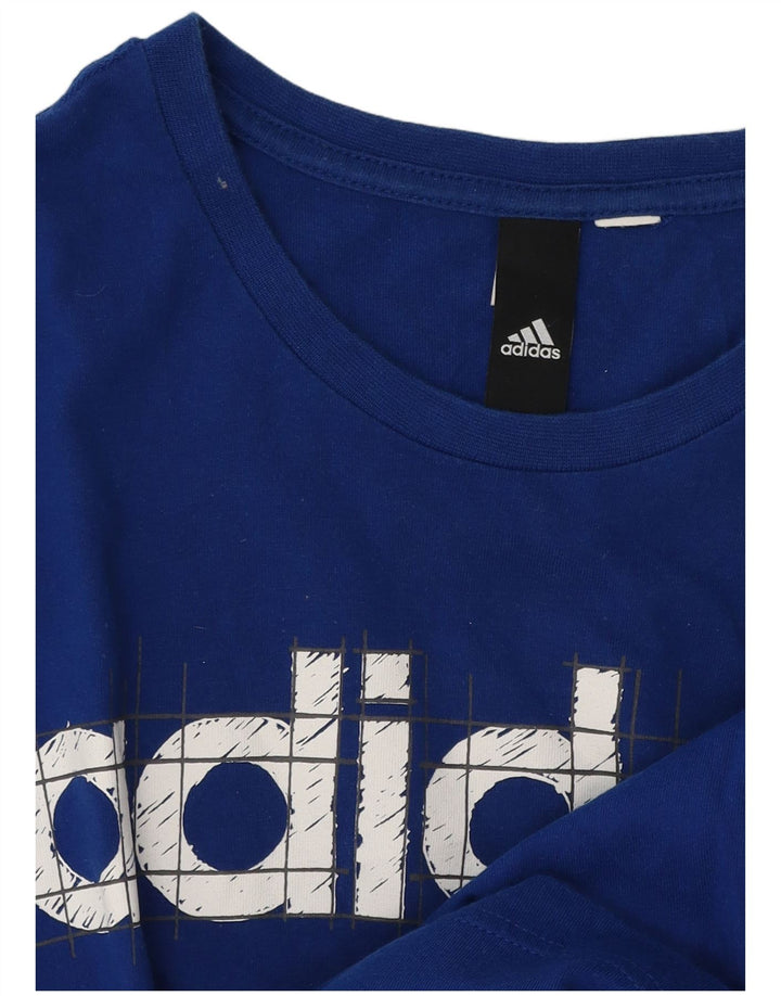 Adidas Herren Grafik T-Shirt Top Mittelblau