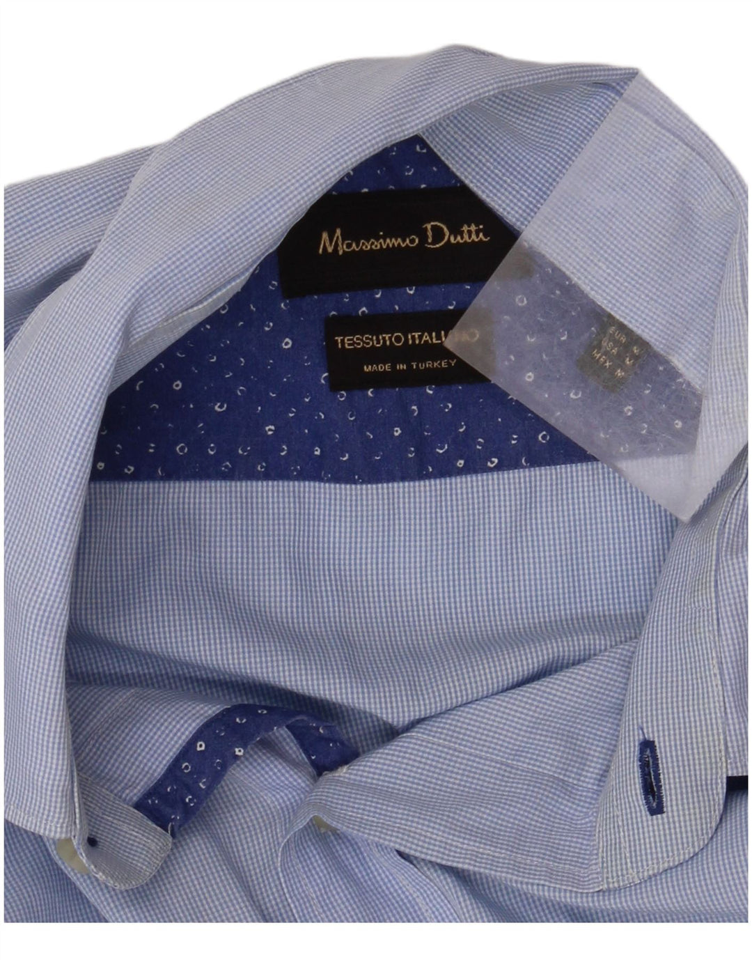 MASSIMO DUTTI Herrenhemd Mittelblauer Gingham-Karo