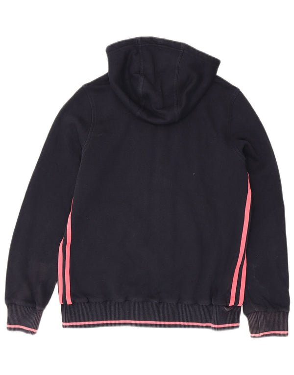 Adidas Mädchen-Kapuzenpullover mit Reißverschluss, 13–14 Jahre, marineblaue Baumwolle