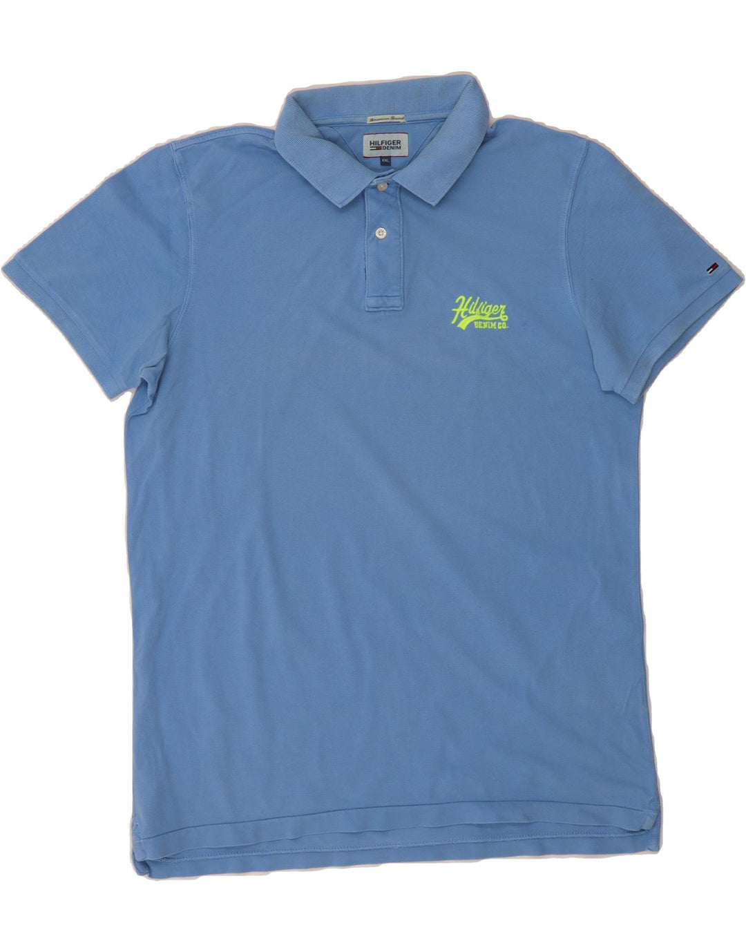 TOMMY HILFIGER Mens Polo Shirt 2XL Blue Cotton Vintage Tommy Hilfiger and Second-Hand Tommy Hilfiger from Messina Hembry 