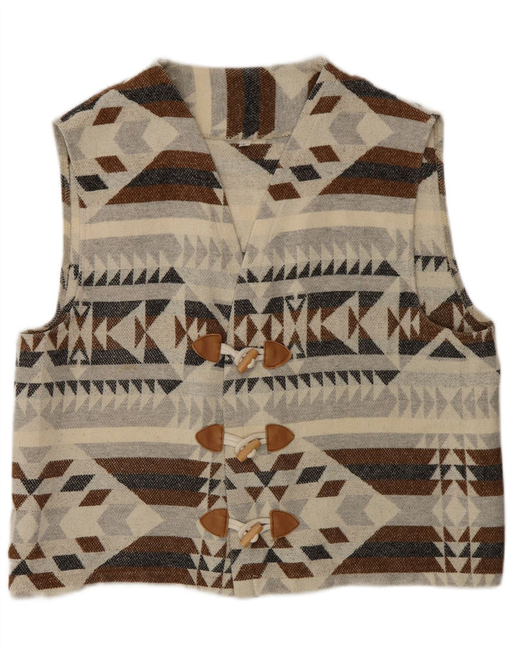 Vintage Herren Cardigan Pullover Medium Mehrfarbig Geometrisch Aztekisch