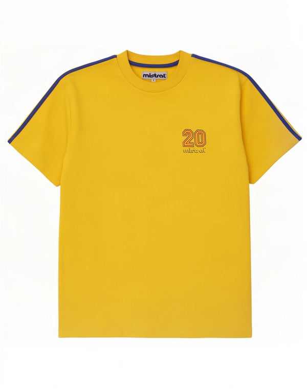 Mistral Herren Grafik-T-Shirt-Oberteil aus mittelgelber Baumwolle