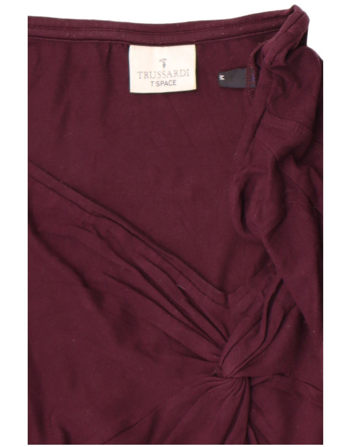Trussardi Damen Top Langarm UK 12 Mittellila Viskose