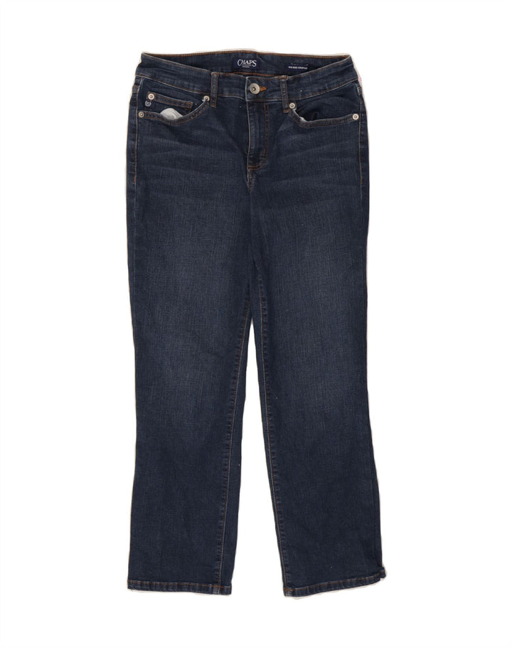 CHAPS Womens Mid Rise Cropped Jeans US 6 Medium W28 L25 Navy Blue Cotton Vintage Chaps and Second-Hand Chaps from Messina Hembry 