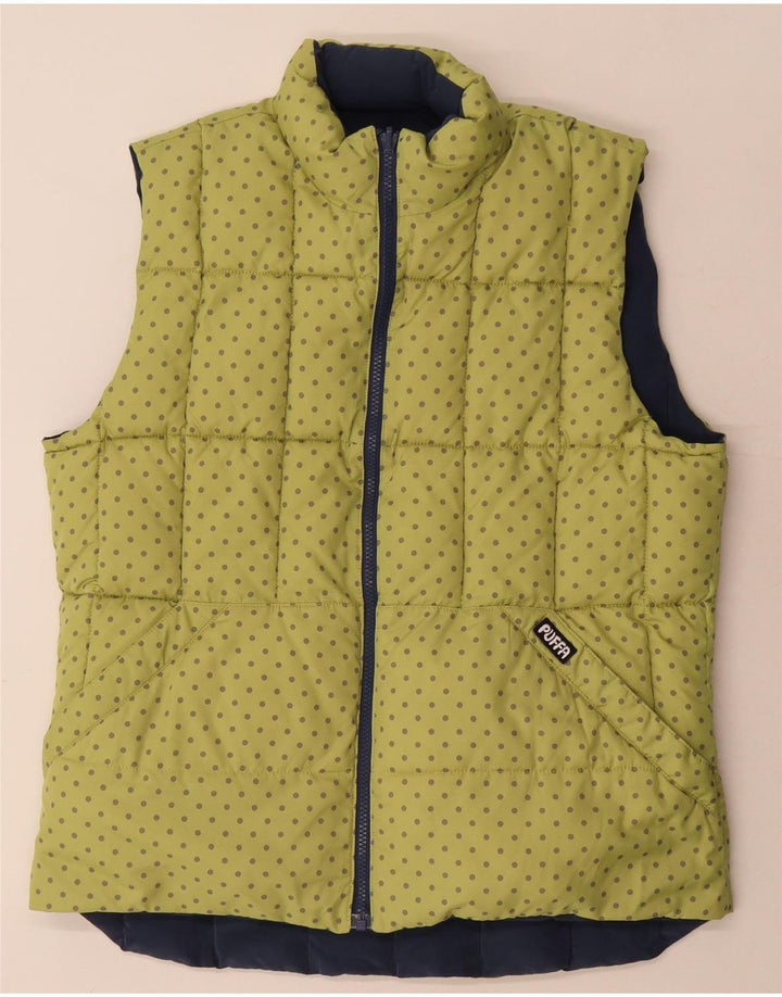Puffa Damen Reversible wattierte Weste UK 16 Large Blau Polyester