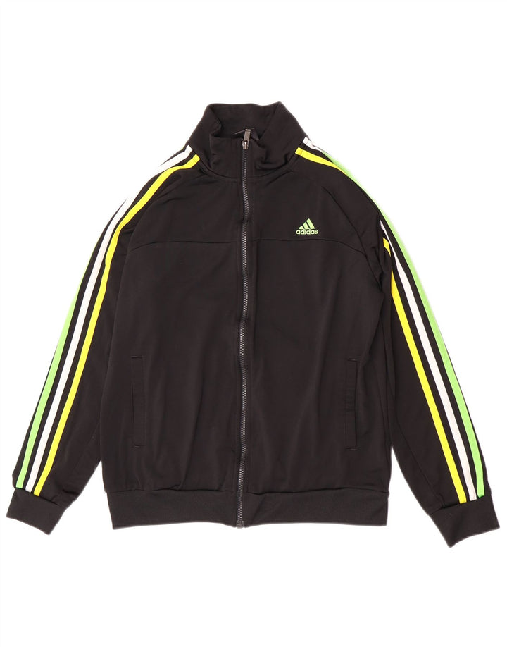 Adidas Jungen Climalite Trainingsanzug Top Jacke 13-14 Jahre Schwarz Polyester