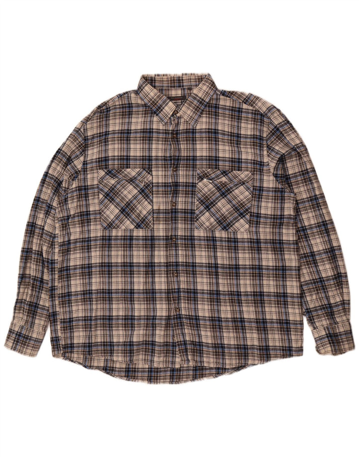 Sea Barrier Herren-Flanellhemd 2XL, grau kariert, Baumwolle