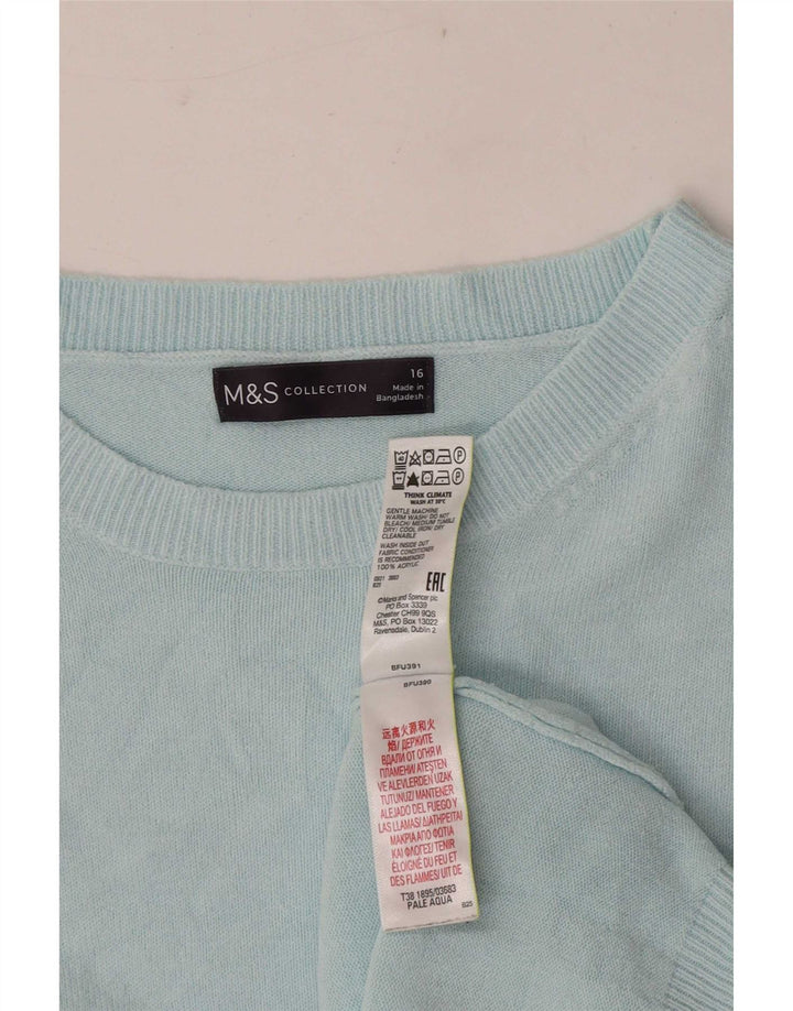 Marks & Spencer Damen-Pullover mit Rundhalsausschnitt, Größe 40, Türkis