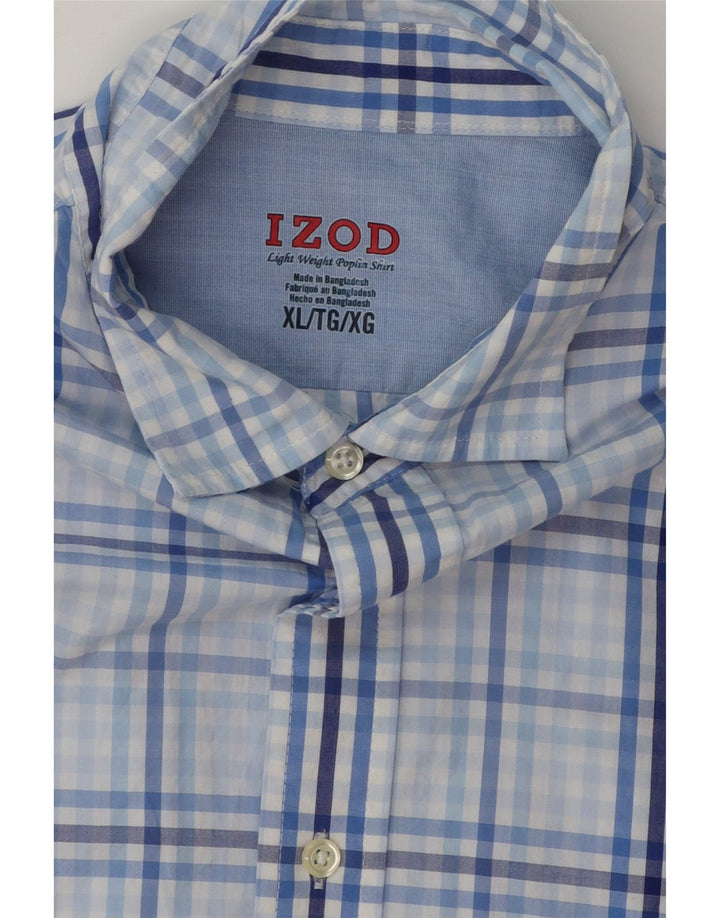 IZOD Mens Shirt XL Blue Check Cotton Vintage Izod and Second-Hand Izod from Messina Hembry 