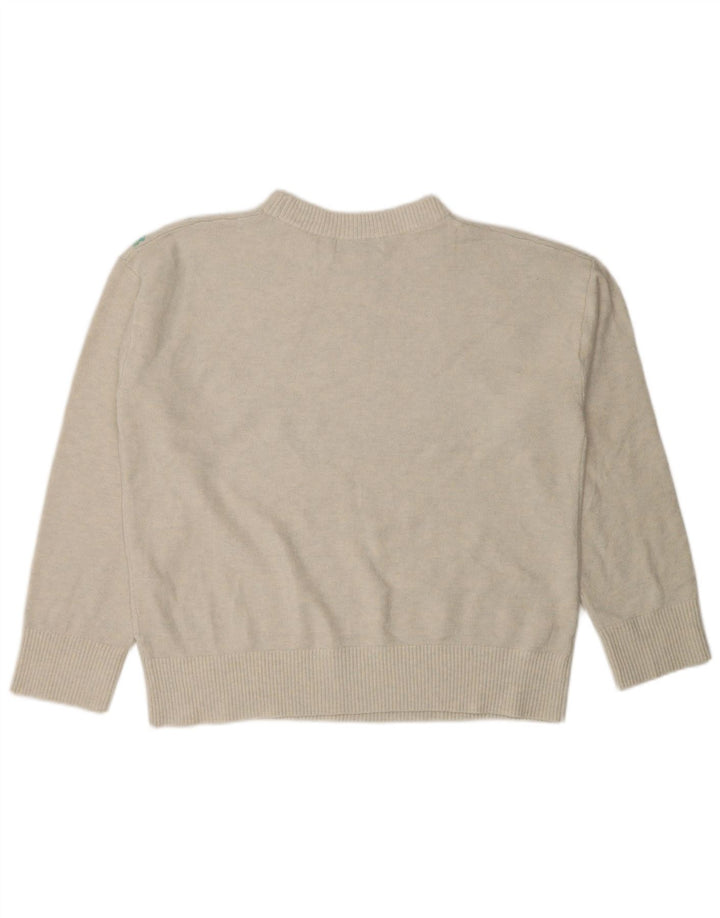 Marks & Spencer Damen-Pullover mit Rundhalsausschnitt, Gr. 14, Mittelbeige