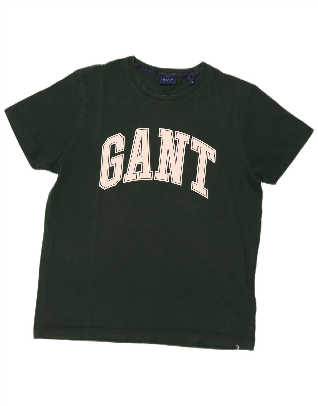 Gant Herren Grafik-T-Shirt-Oberteil, groß, grüne Baumwolle