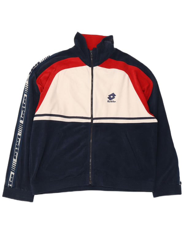 Lotto Herren-Trainingsanzugoberteil, UK-Größe 40/42, Größe L, Marineblau, Farbblock