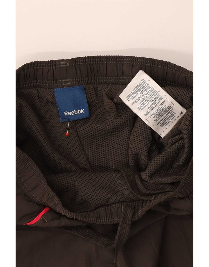 Reebok Damen-Trainingshose UK 4 XS grau gestreift aus Polyester