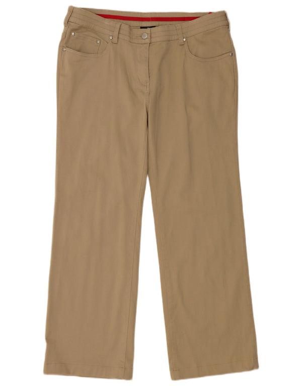 Fila Damen Gerade Freizeithose UK 16 Large W36 L28 Khaki Baumwolle