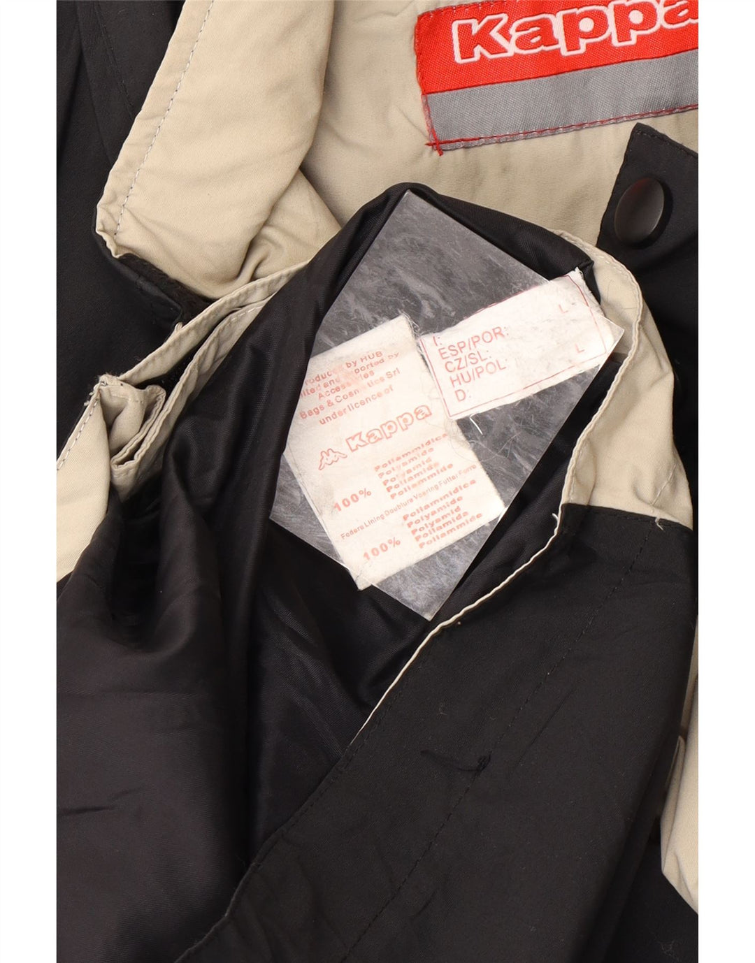 KAPPA Mens Windbreaker Jacket UK 40 Large Black Colourblock Polyamide