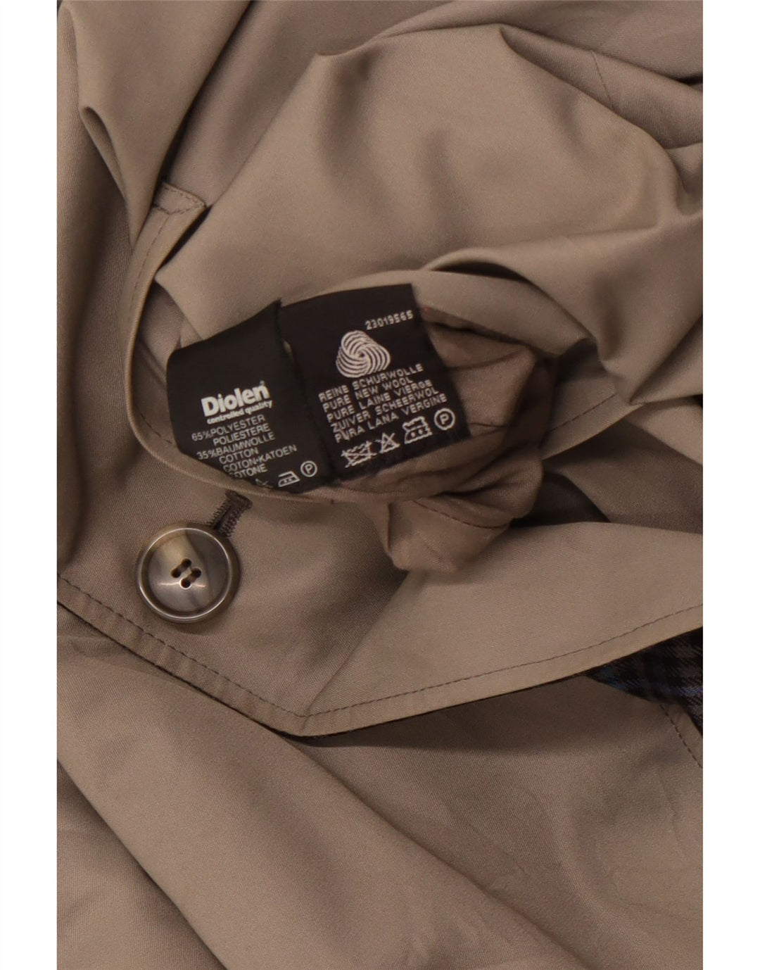 DIOLEN Reversibler Herren-Trenchcoat, Größe 40, groß, grau kariert, Polyester