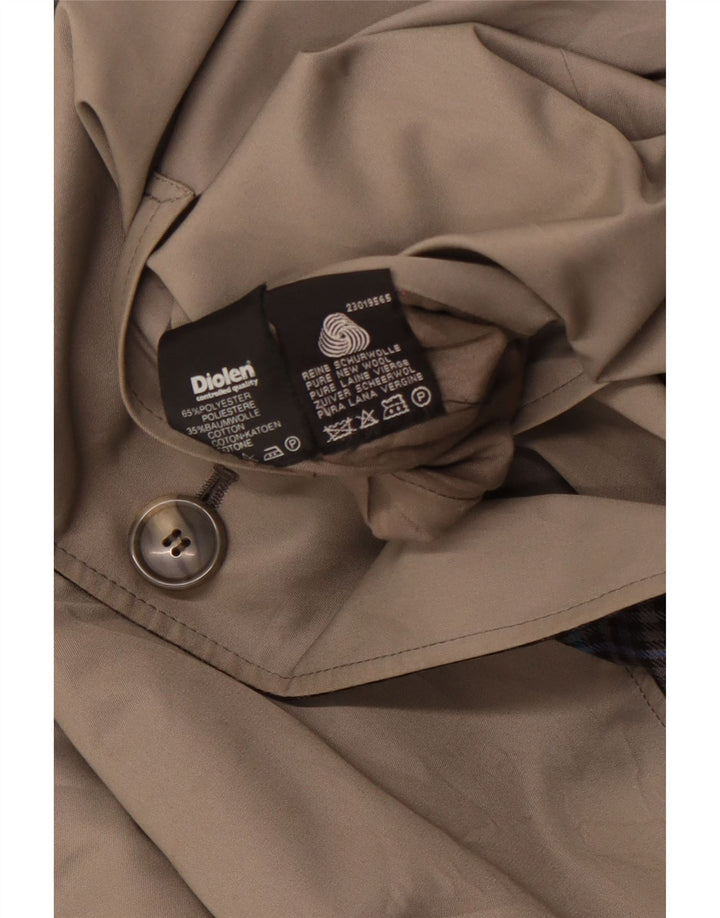 DIOLEN Reversibler Herren-Trenchcoat, Größe 40, groß, grau kariert, Polyester