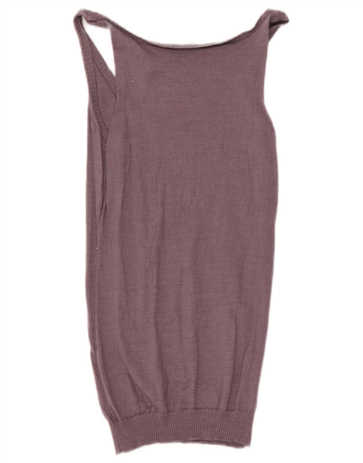 Massimo Dutti Damen Weste Tank Top UK 12 Medium Lila Wolle