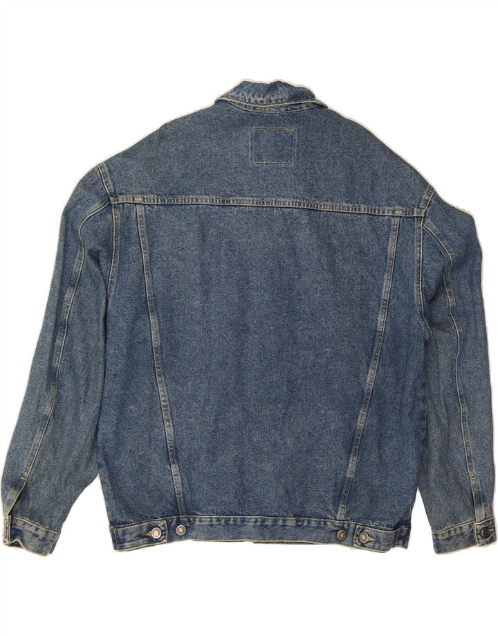 VINTAGE Herren Jeansjacke UK 40 Große blaue Baumwolle