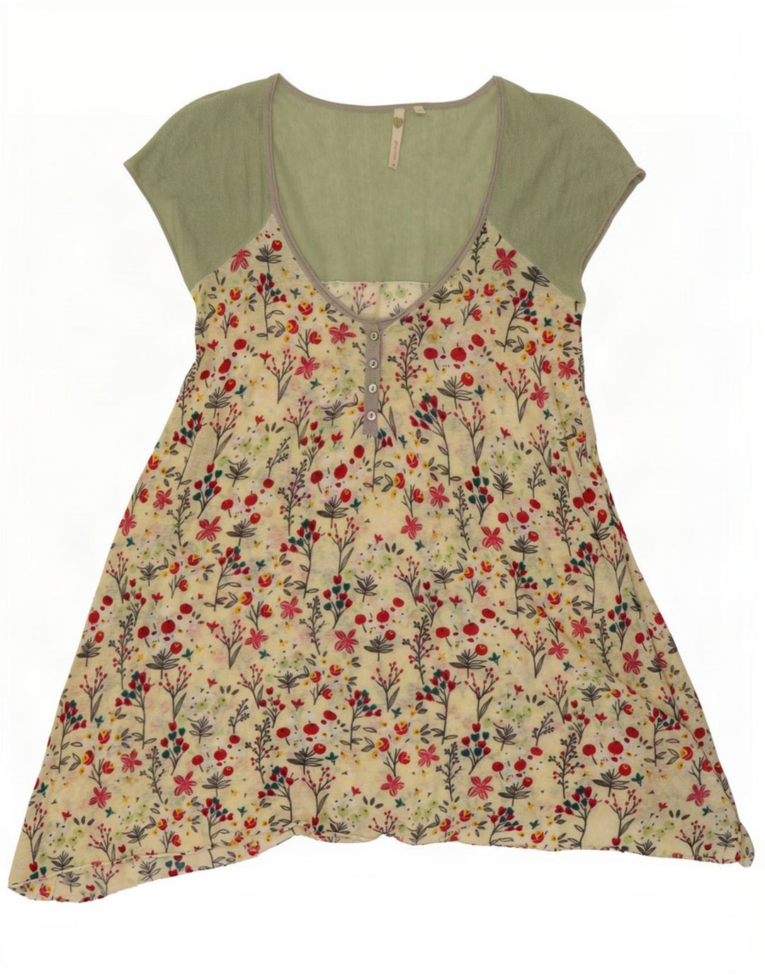 White Stuff Asymmetrisches Tunika-Kleid für Damen, UK-Größe 44, mittelgroß, mehrfarbig, mit Blumenmuster