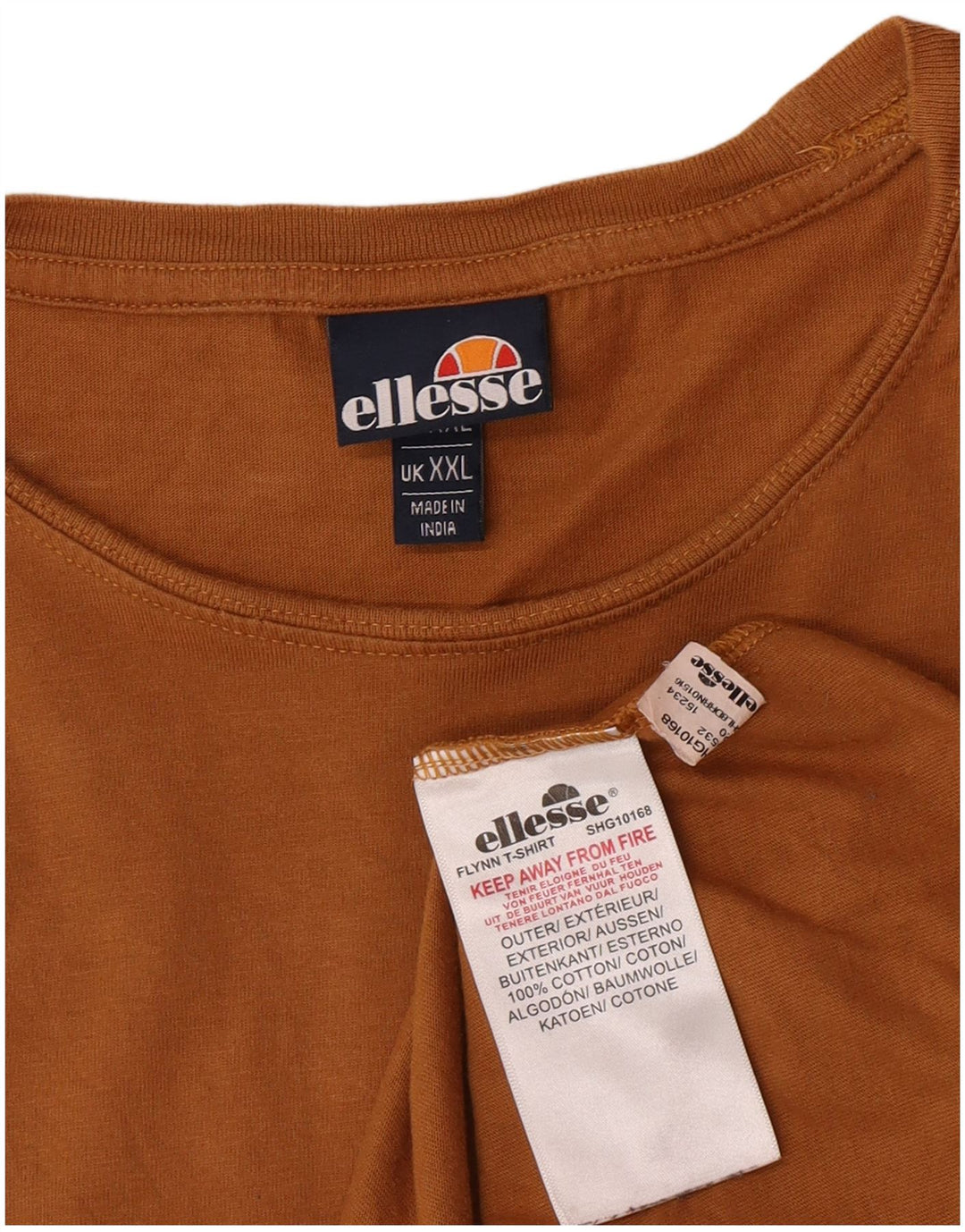 Ellesse Damen Grafik T-Shirt Top 2XL Braun Baumwolle