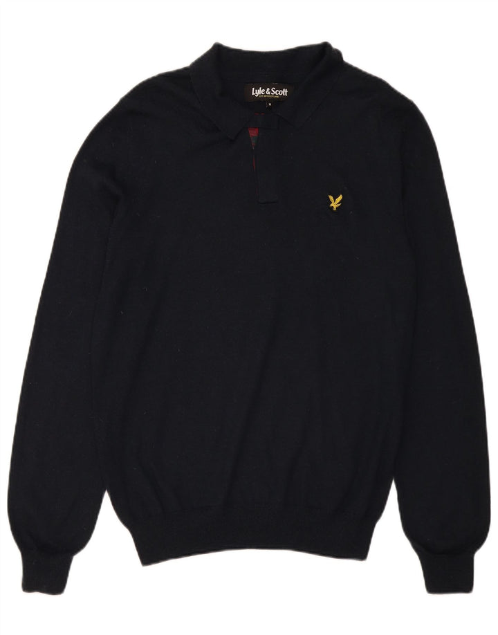 Lyle & Scott Herren-Pullover mit Rollkragen, mittelschwarz, kariert, Wolle