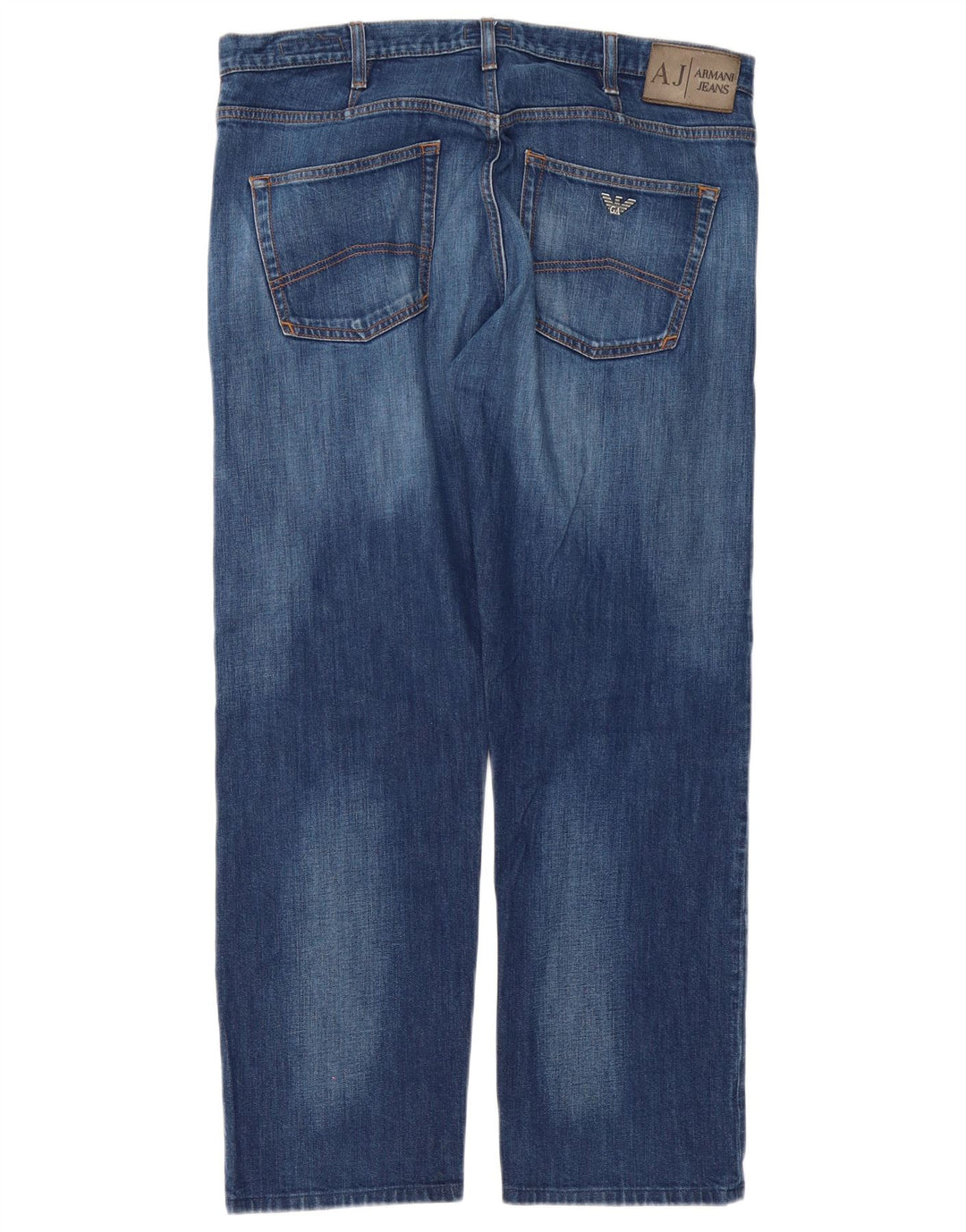 Armani Herren Regular Straight Jeans W36 L30 Blaue Baumwolle