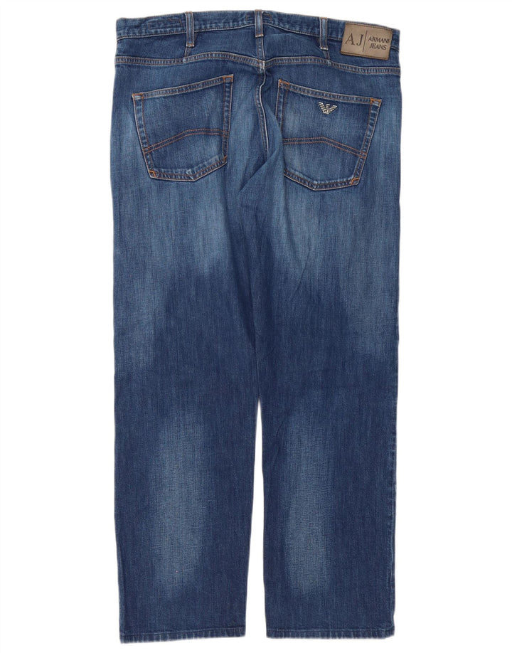 Armani Herren Regular Straight Jeans W36 L30 Blaue Baumwolle