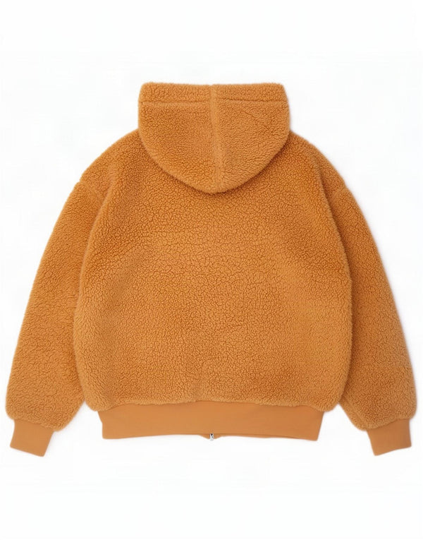 Topshop Damen-Fleecejacke mit Kapuze, übergroß, UK 8, klein, beige, Polyester